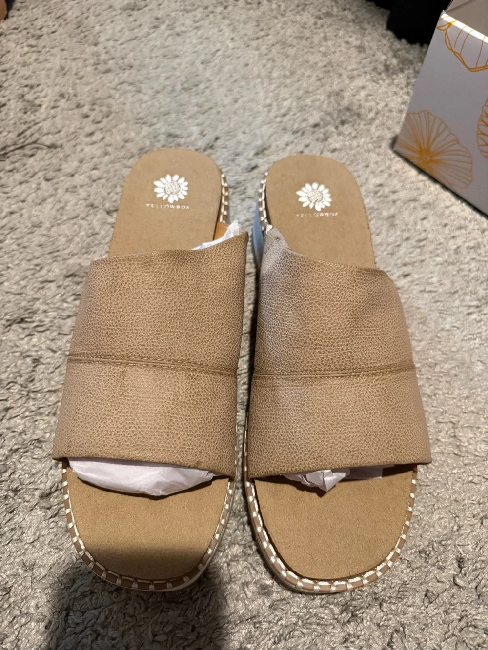 NWT Yellow Box Platform Sandals “Ayama” in Taupe - Picture 2 of 4